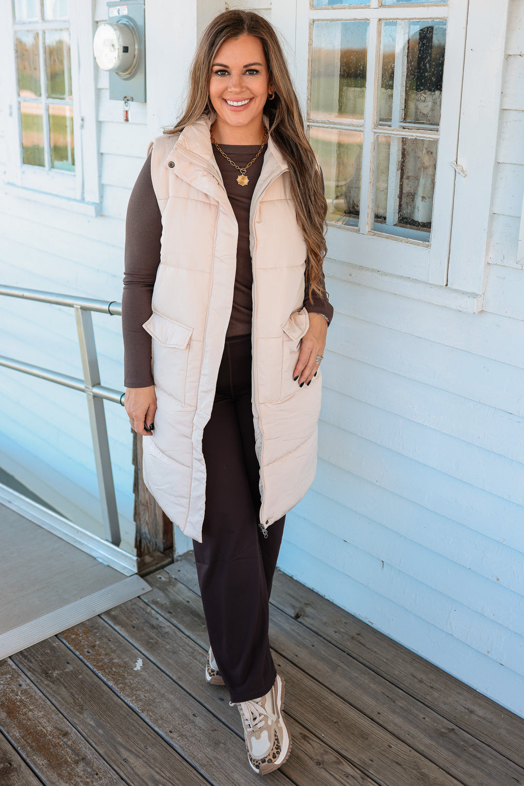 Krista Long Vest - Cream