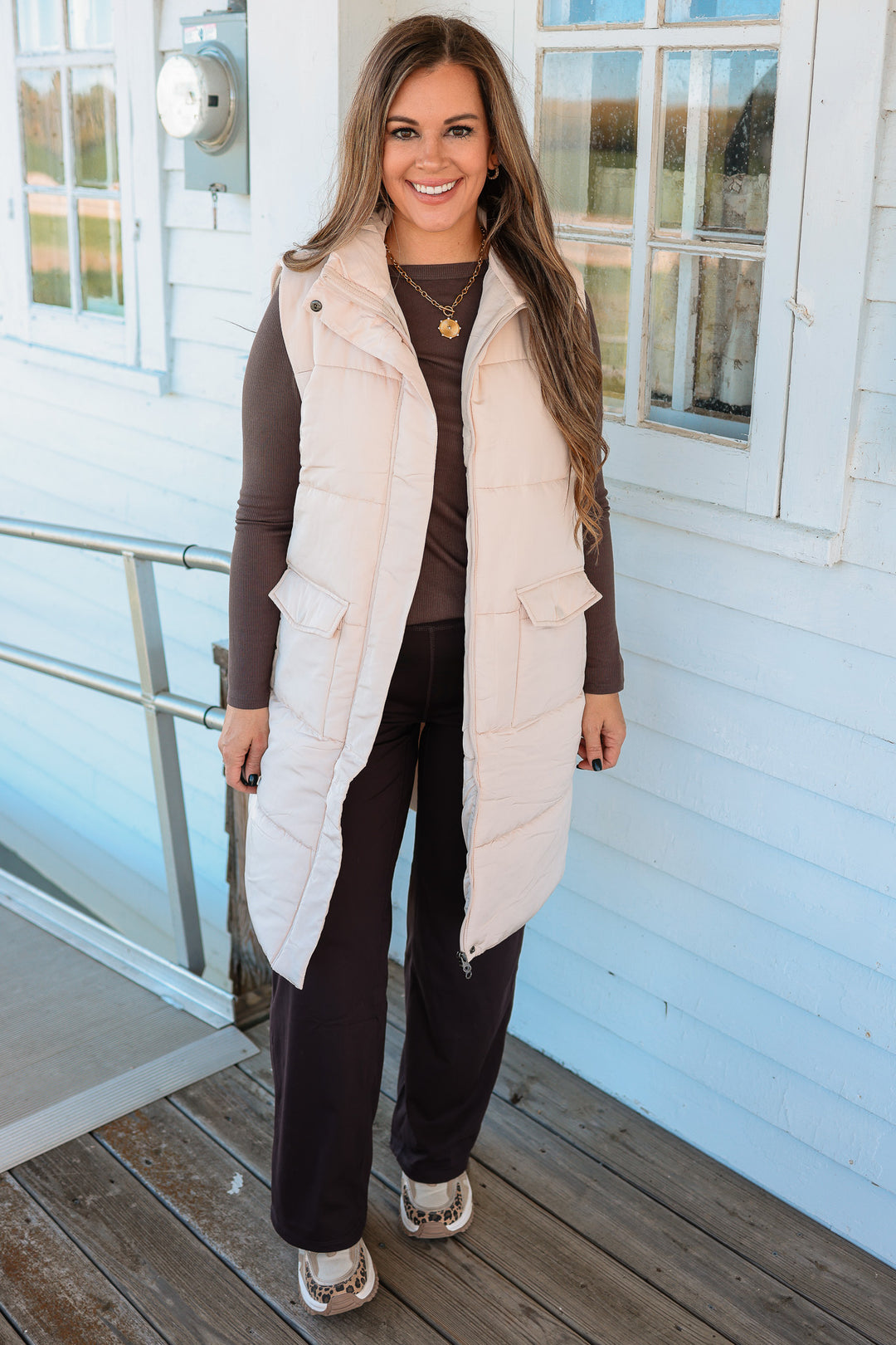 Krista Long Vest - Cream