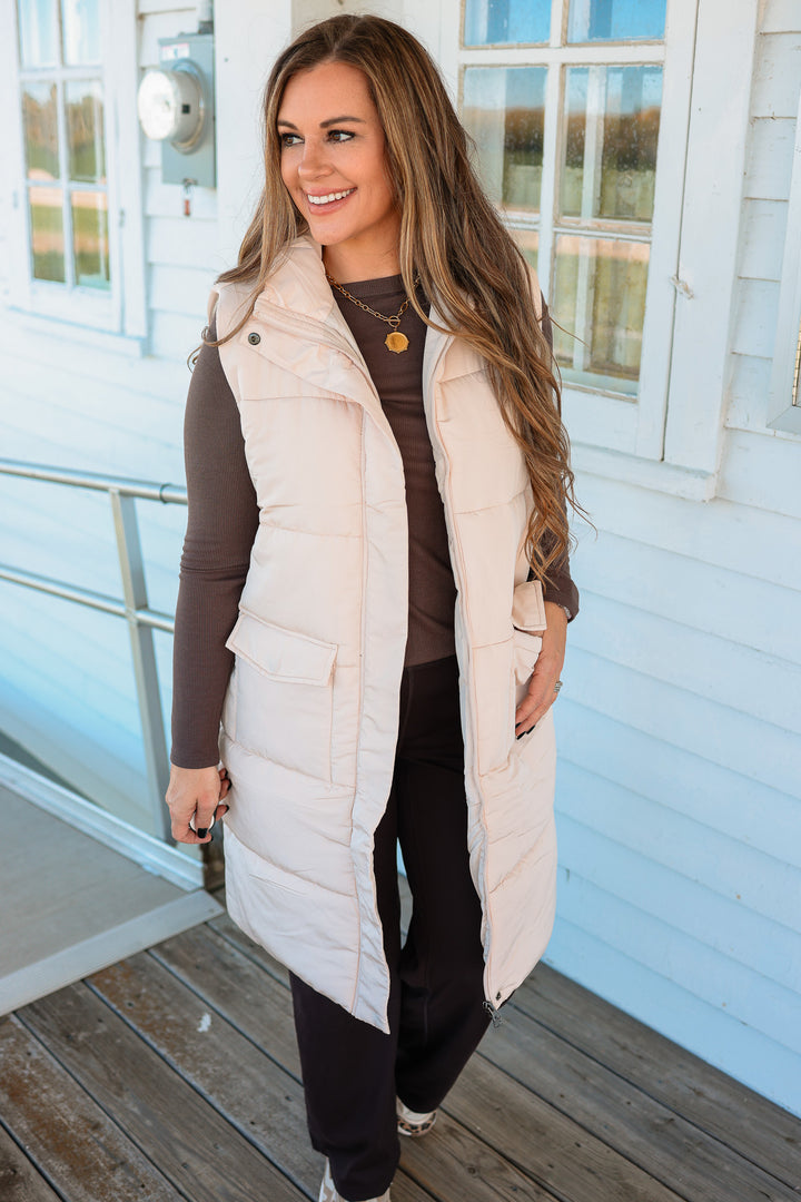 Krista Long Vest - Cream