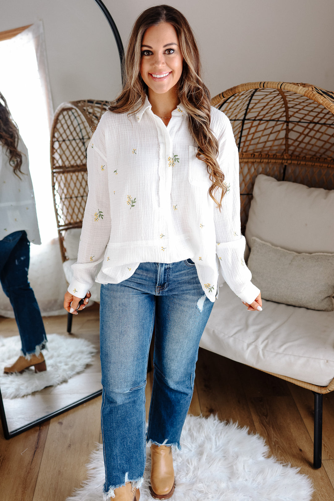 Briar Embroidered Gauze Top