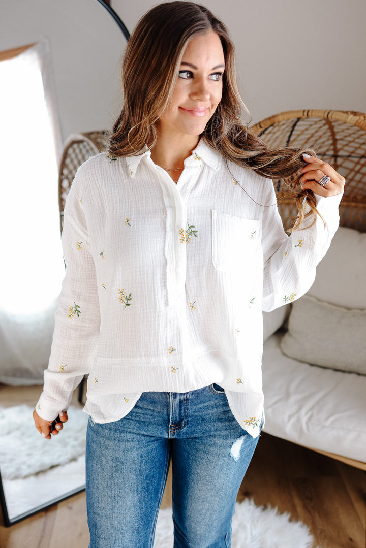 Briar Embroidered Gauze Top