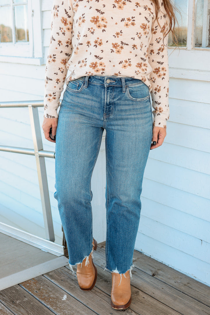 VERVET: Ryan Distressed Hem Ankle Jeans