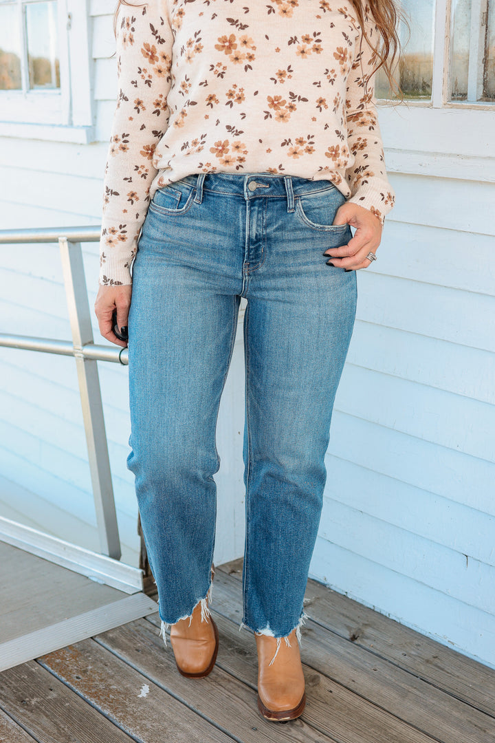 VERVET: Ryan Distressed Hem Ankle Jeans