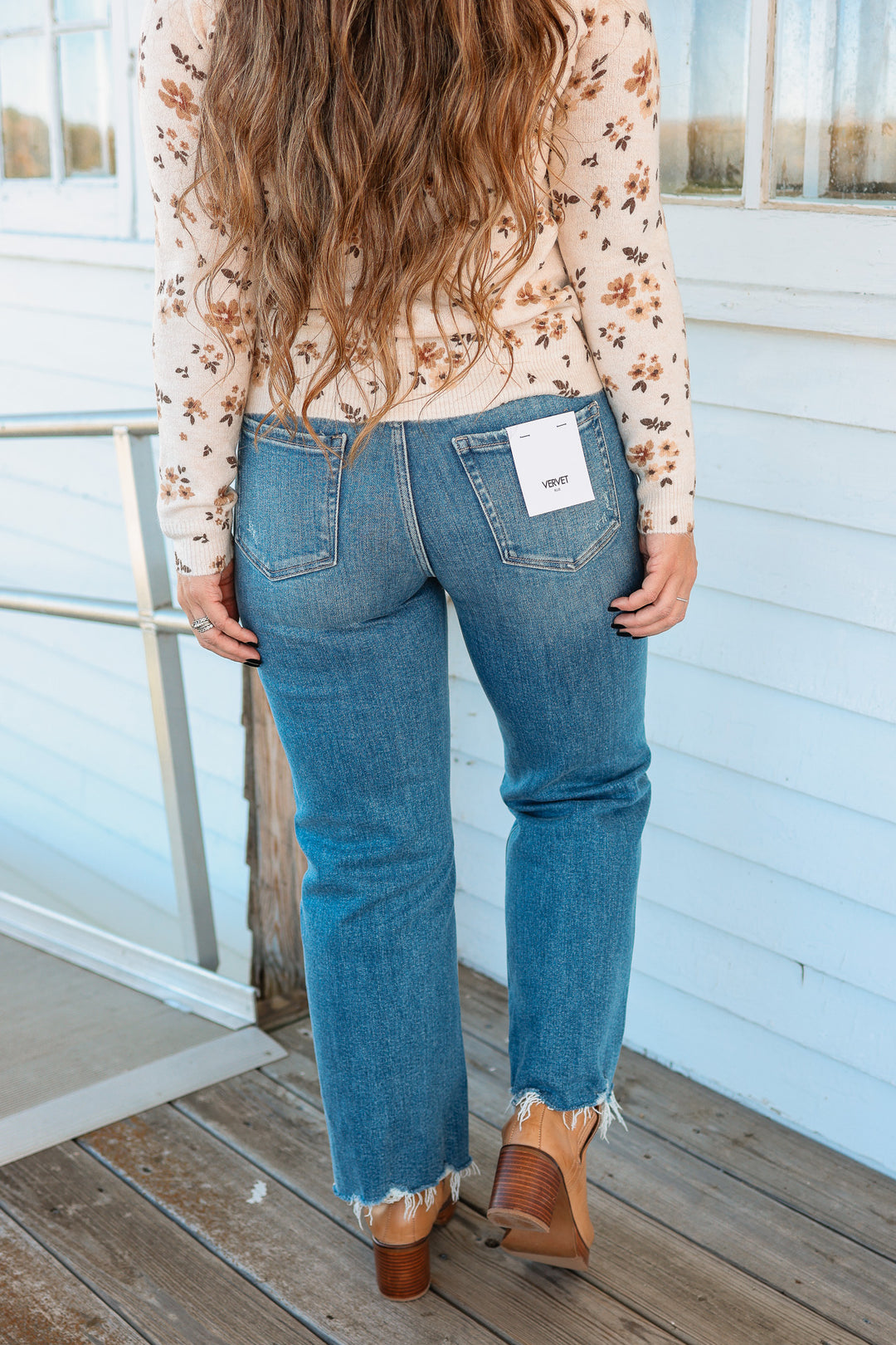 VERVET: Ryan Distressed Hem Ankle Jeans