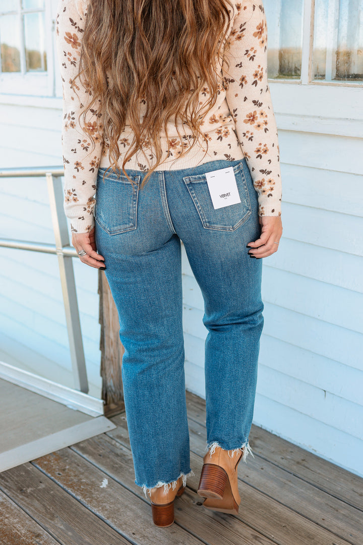 VERVET: Ryan Distressed Hem Ankle Jeans