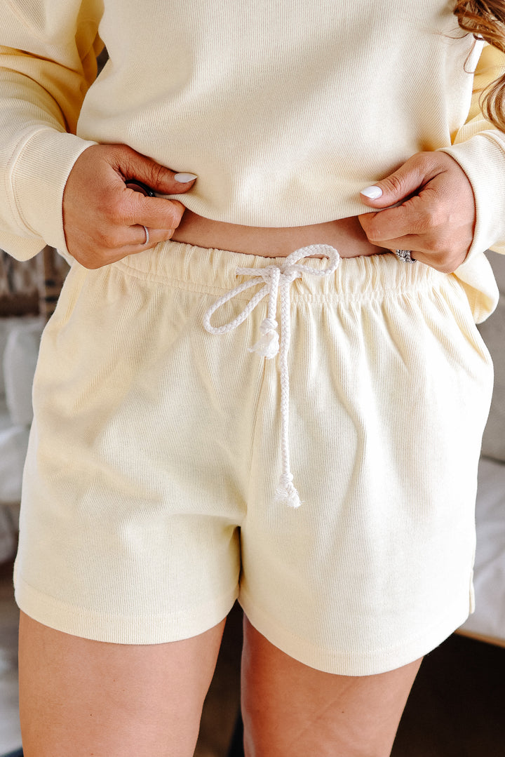 Isla Soft Touch Knit Shorts - Lemon