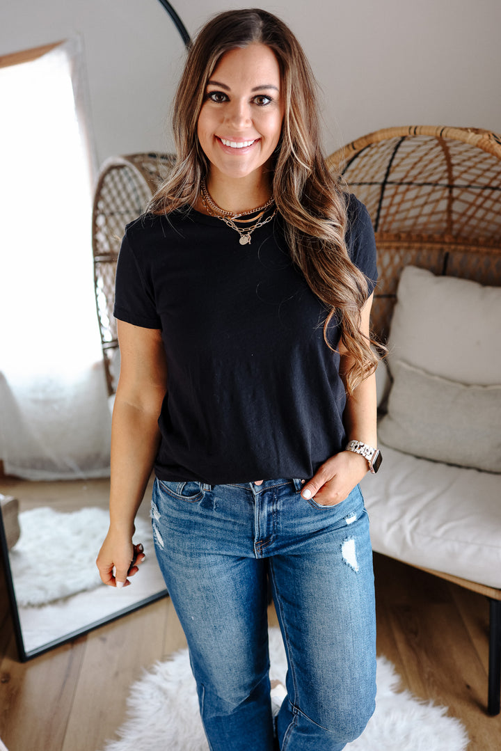 Quinn Cotton Tee - Black