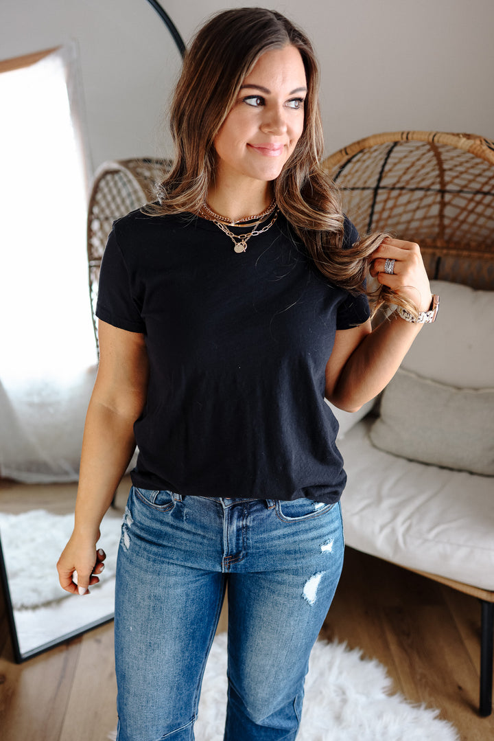 Quinn Cotton Tee - Black