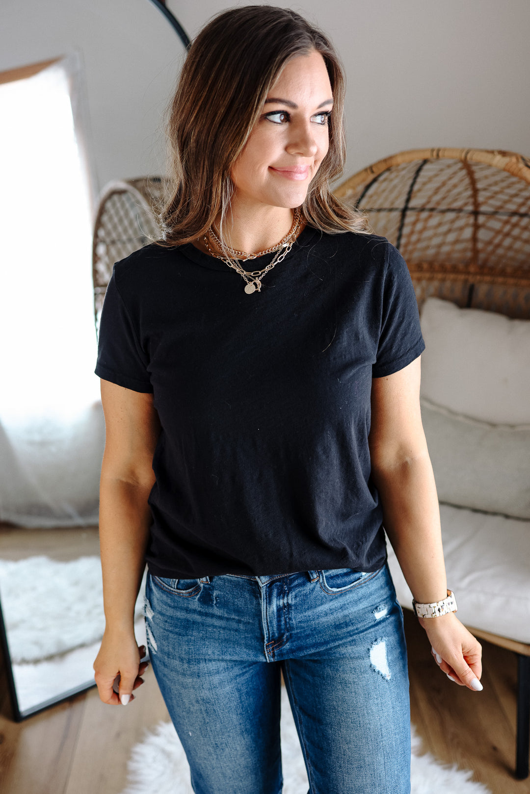 Quinn Cotton Tee - Black