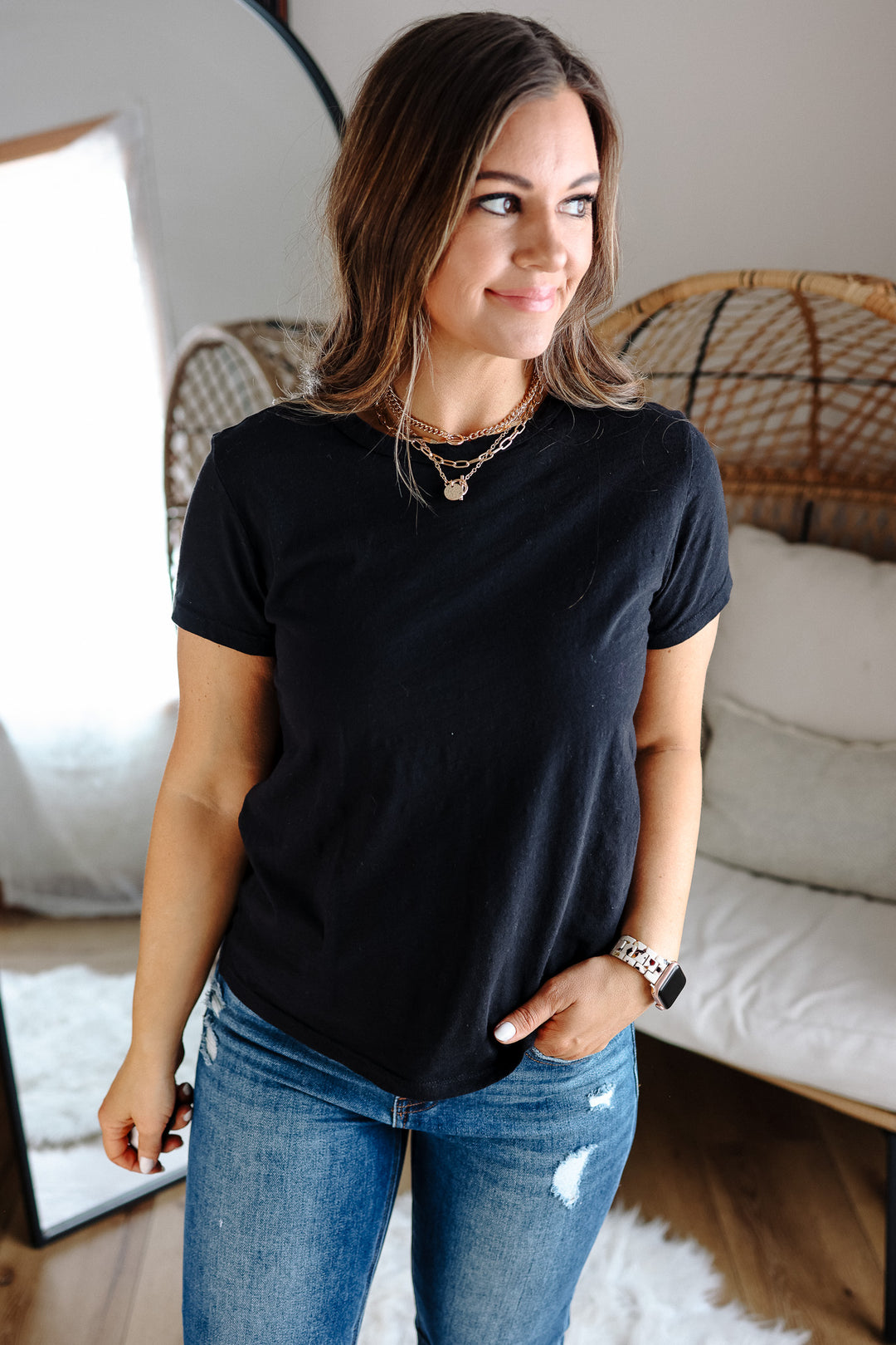 Quinn Cotton Tee - Black