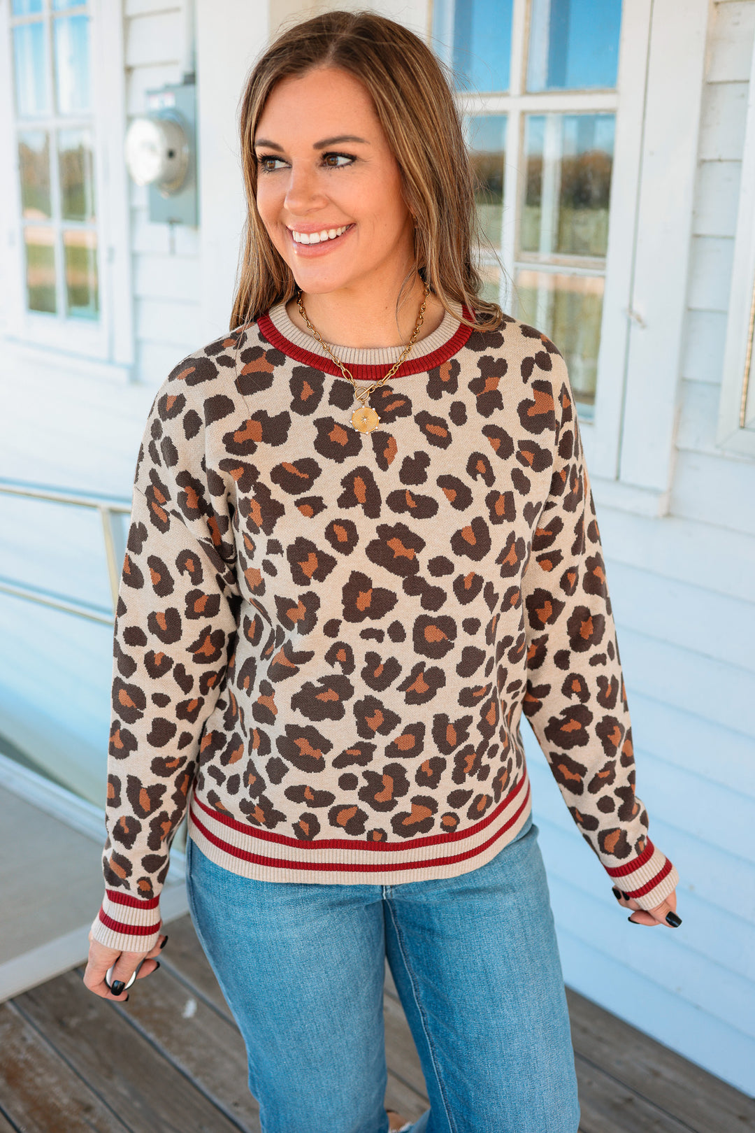 Minka Long Sleeve Leopard Top