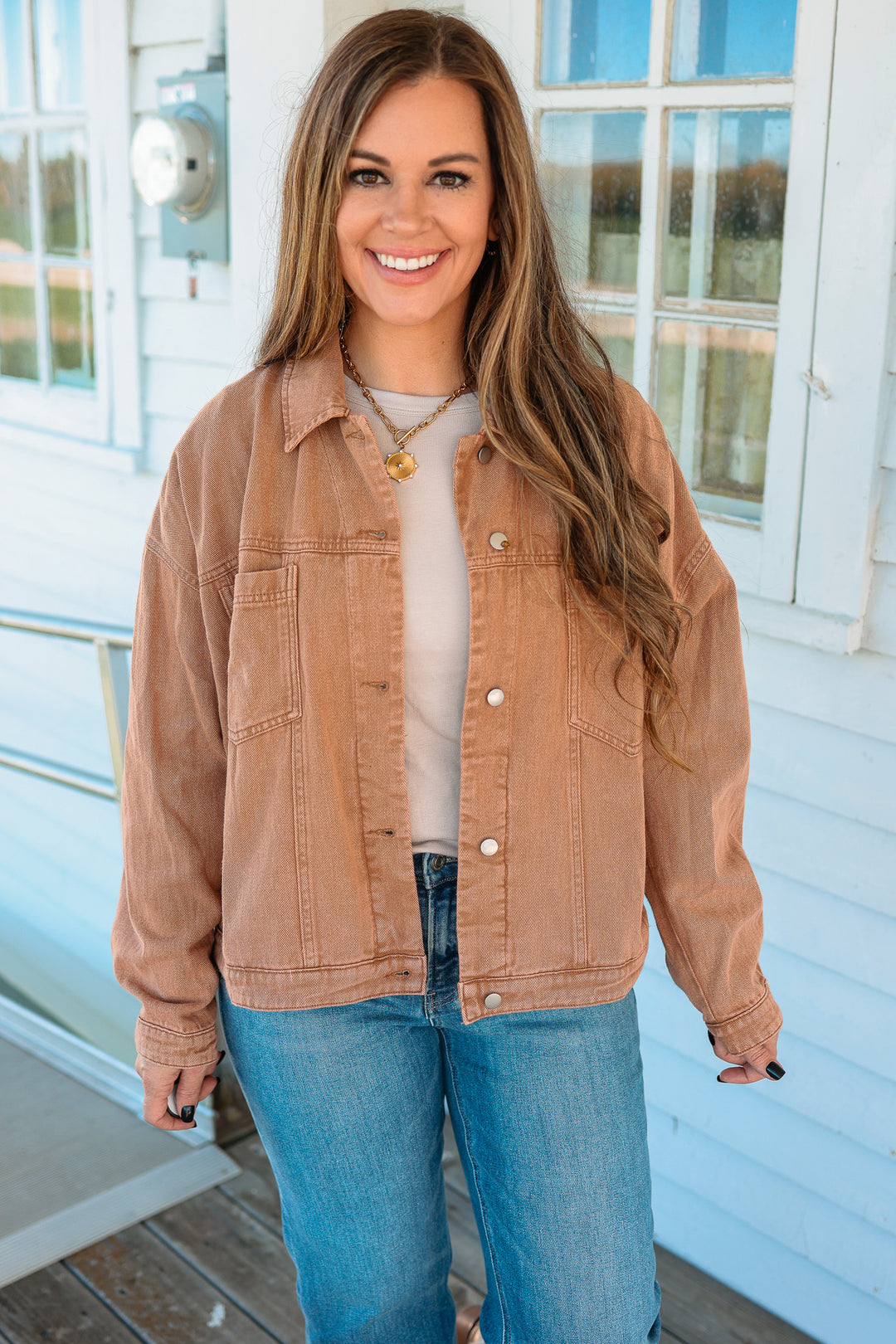 Rust Road Mineral-Washed Twill Jacket - Vintage Camel