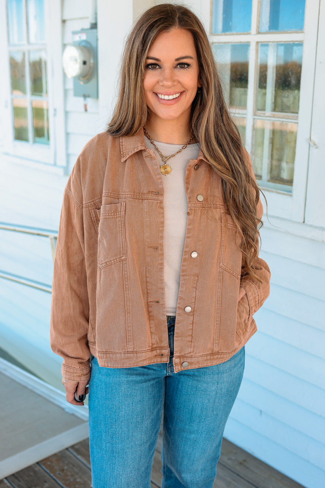 Rust Road Mineral-Washed Twill Jacket - Vintage Camel