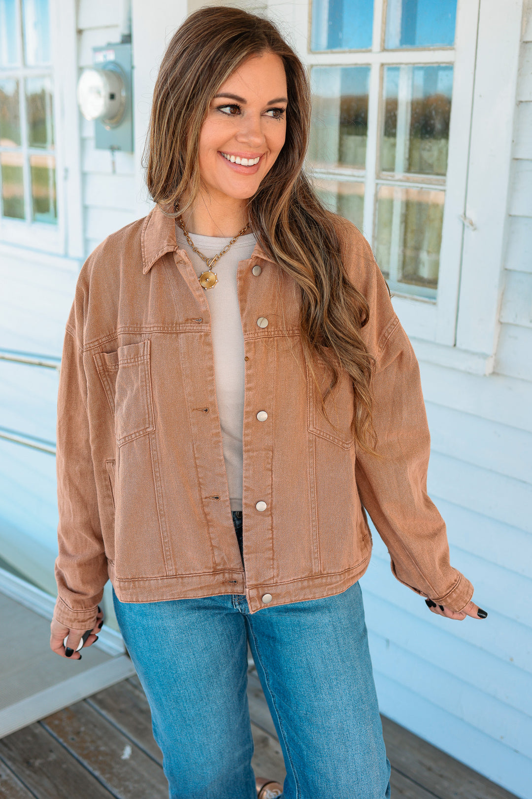 Rust Road Mineral-Washed Twill Jacket - Vintage Camel