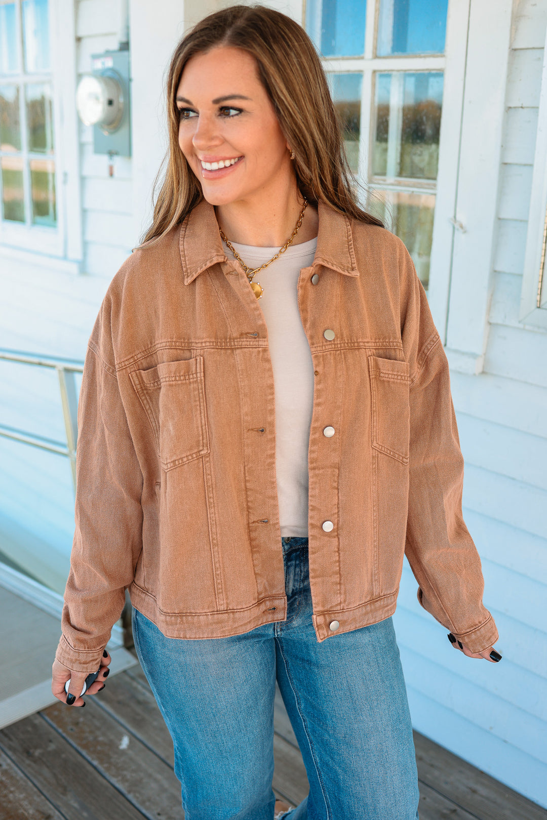 Rust Road Mineral-Washed Twill Jacket - Vintage Camel