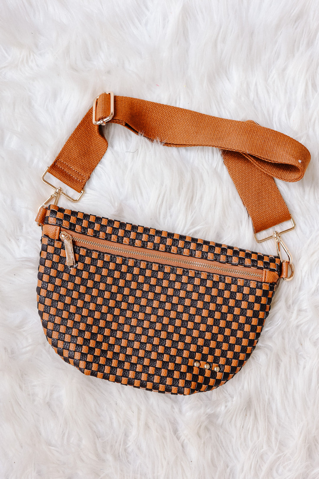 Westlyn Woven Bum Bag - Checkered Coffee