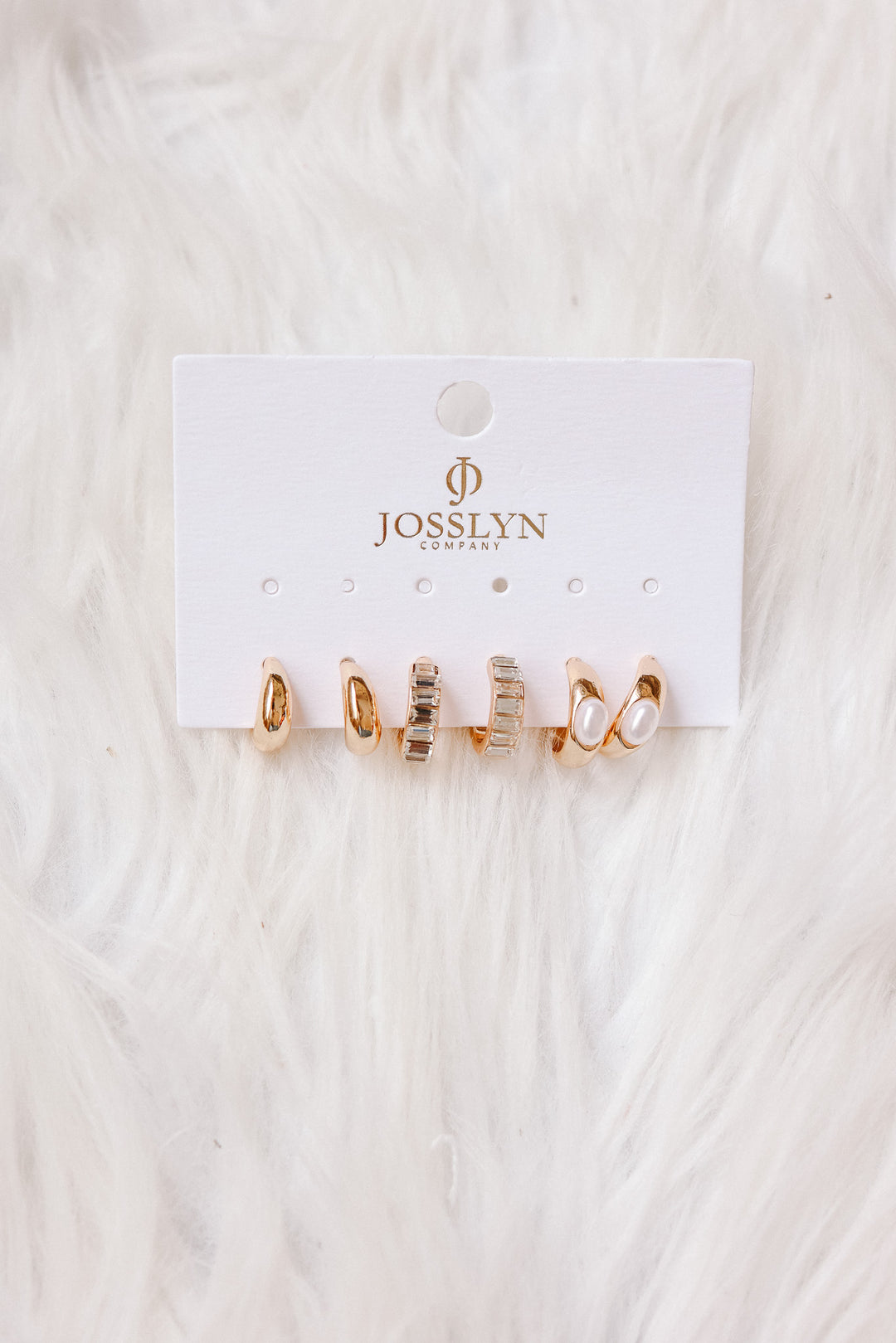 Pearl & Baguette Huggie Hoop Trio Earring Set