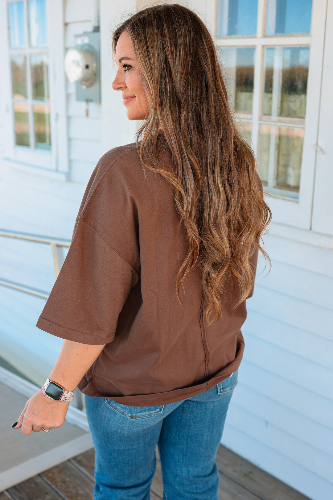 Indie Oversized Everyday Cotton Tee - Chocolate
