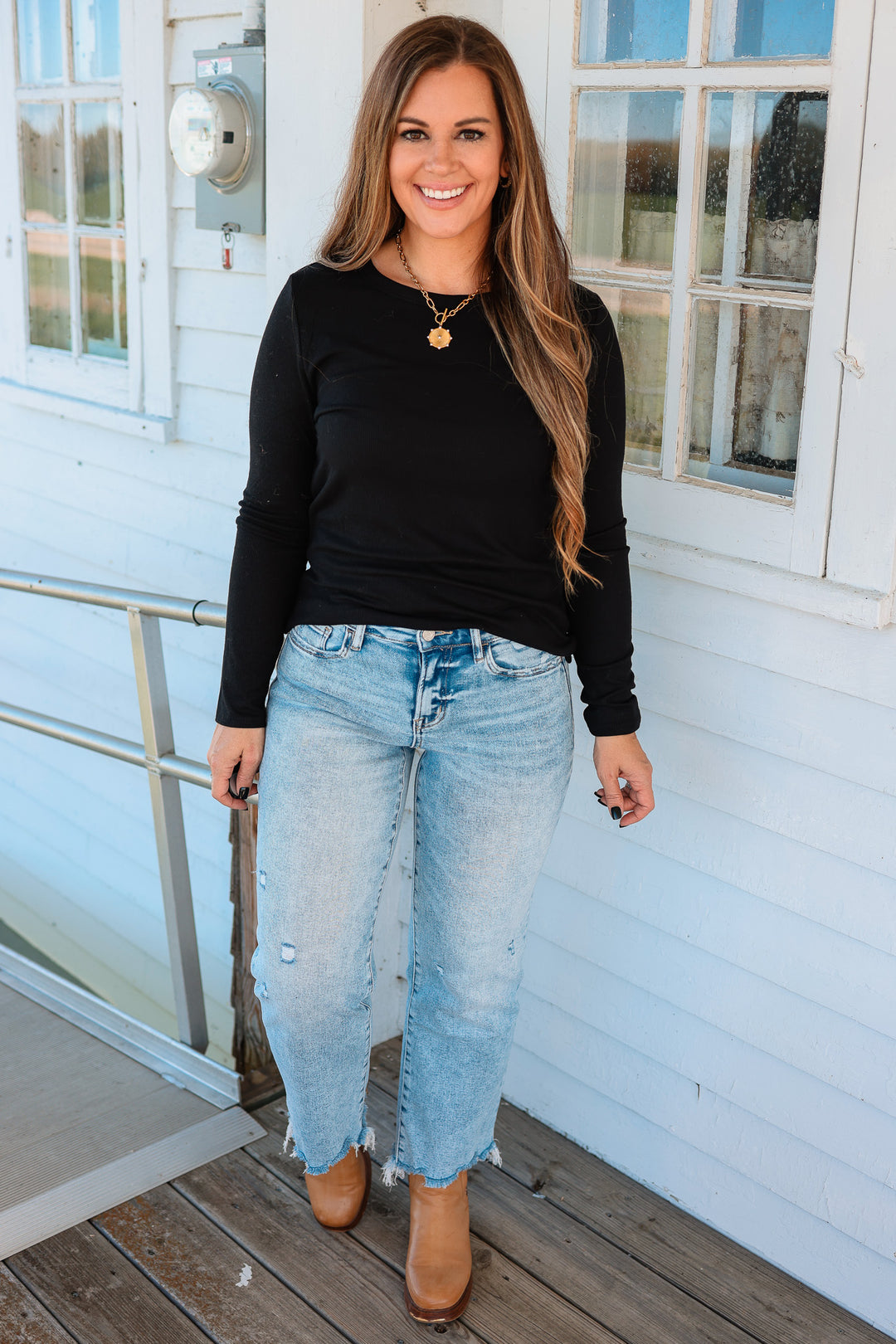 The Everyday Baby Ribbed Top - Black