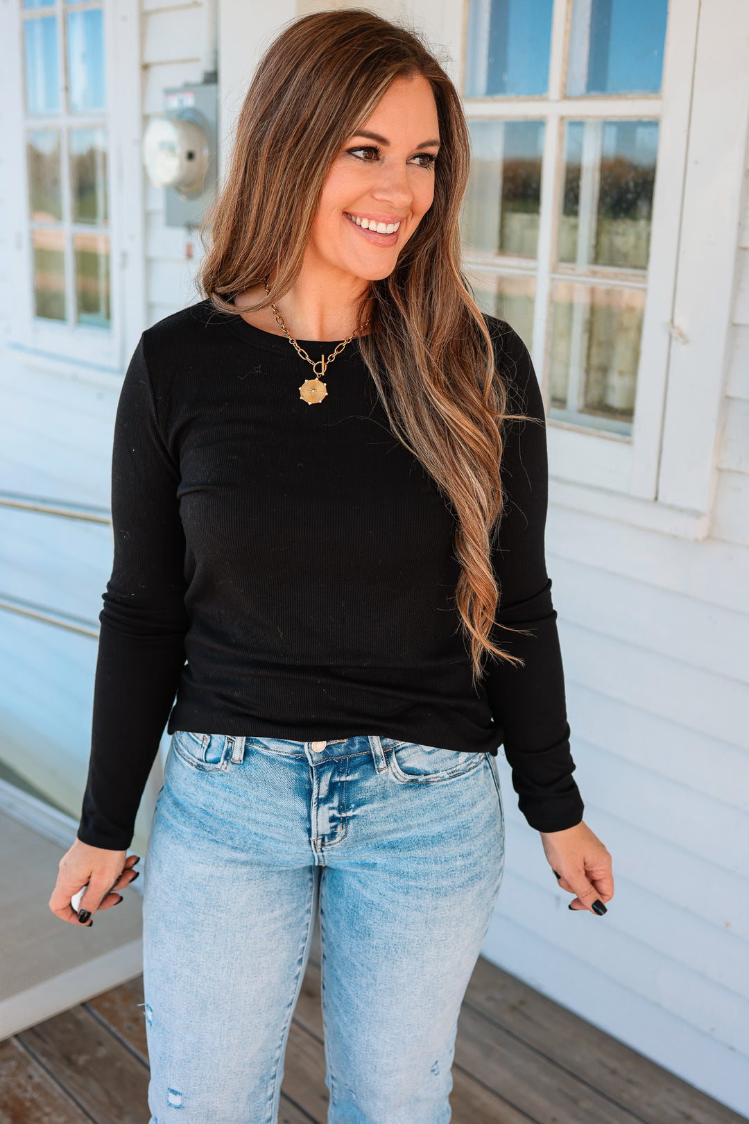 The Everyday Baby Ribbed Top - Black
