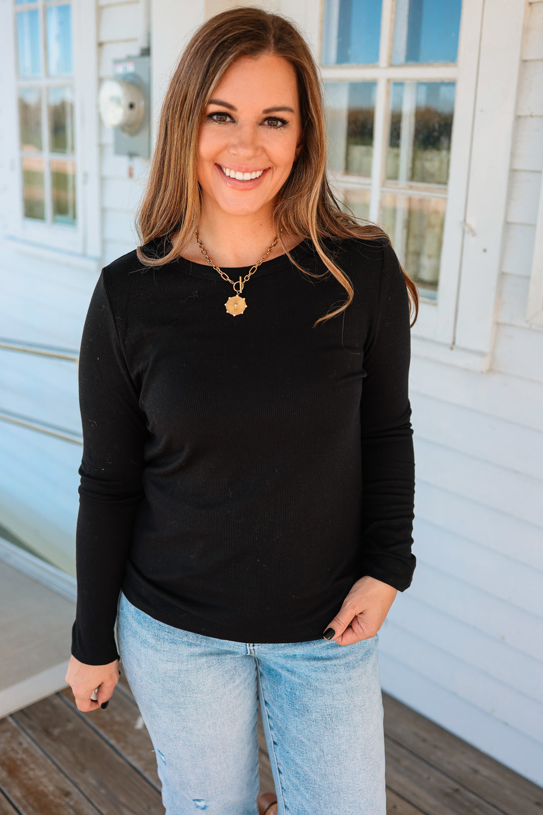The Everyday Baby Ribbed Top - Black