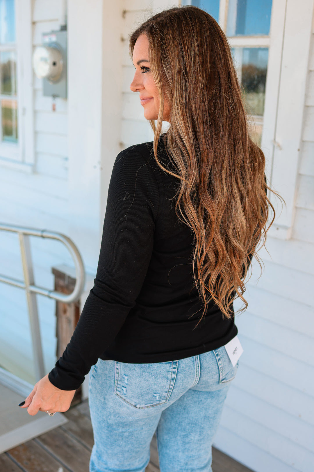 The Everyday Baby Ribbed Top - Black
