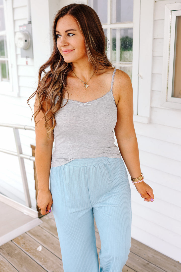 Avie Pointelle Cami - Heather Grey