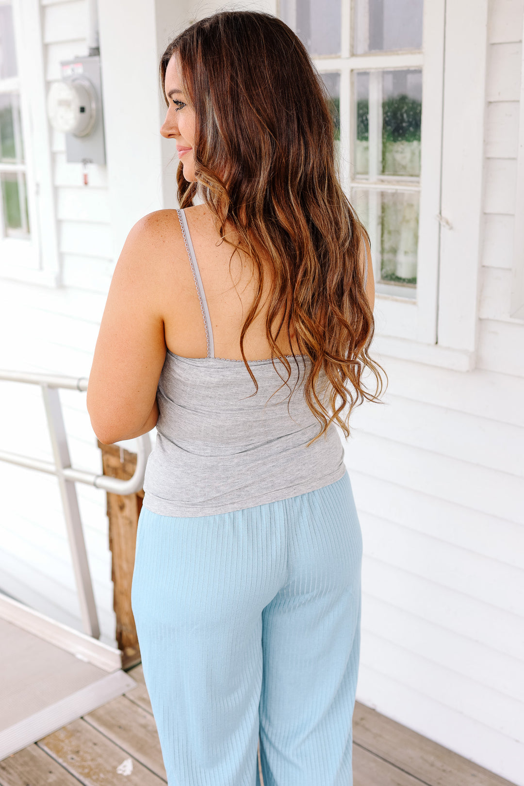 Avie Pointelle Cami - Heather Grey