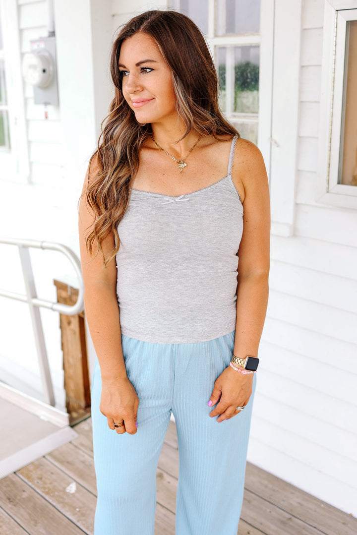 Avie Pointelle Cami - Heather Grey