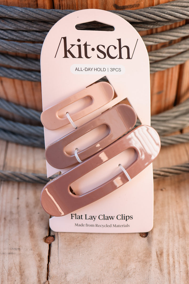 Flat Lay Claw Clip 3pc Flat - Ultra Glossy Terracotta