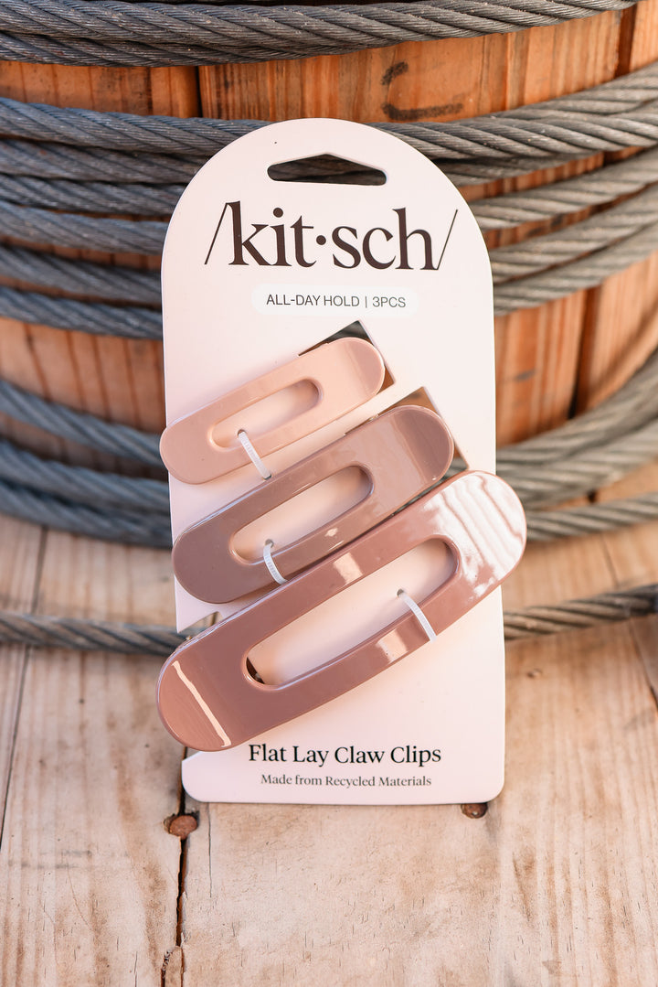 Flat Lay Claw Clip 3pc Flat - Ultra Glossy Terracotta
