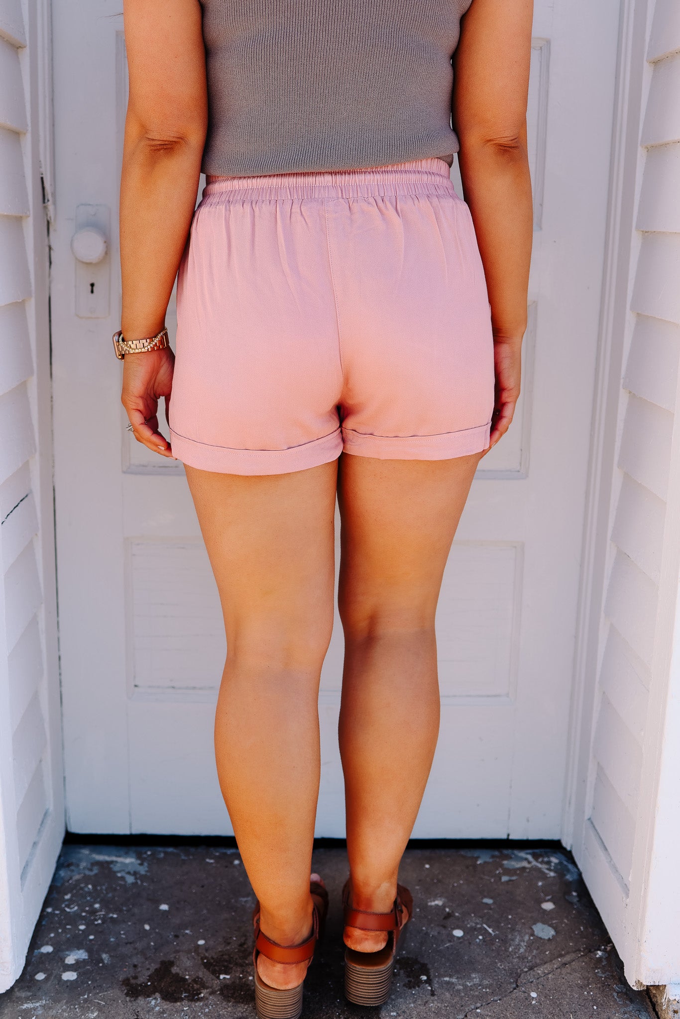 Addie Soft Rayon Twill Shorts - Pink