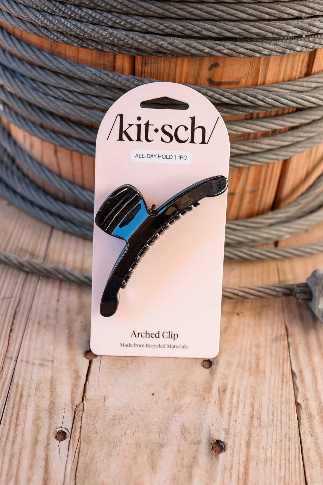 Recycled Plastic Large Arched Clip - Black