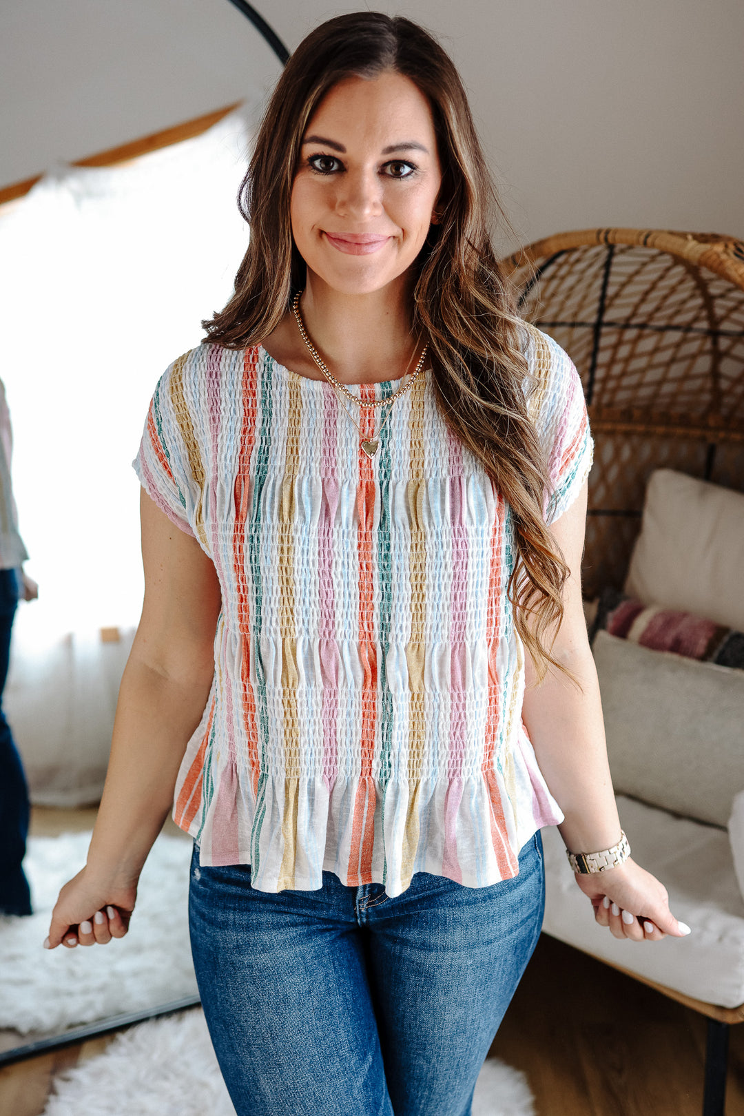Syd Smocked Cap Sleeve Top