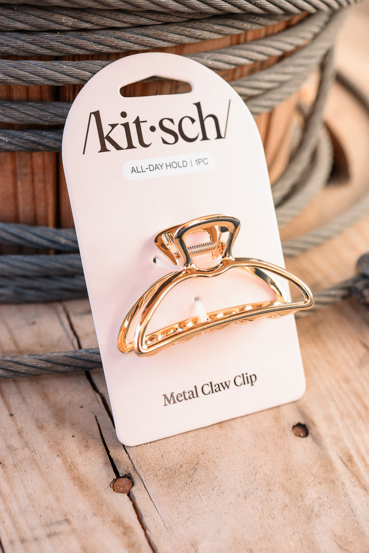 Open Shape Claw Clip - Gold