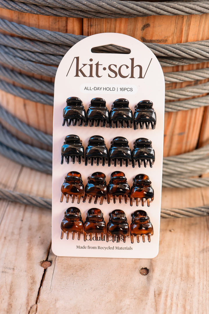 Black & Tort Micro Cloud Clip 16pc Set