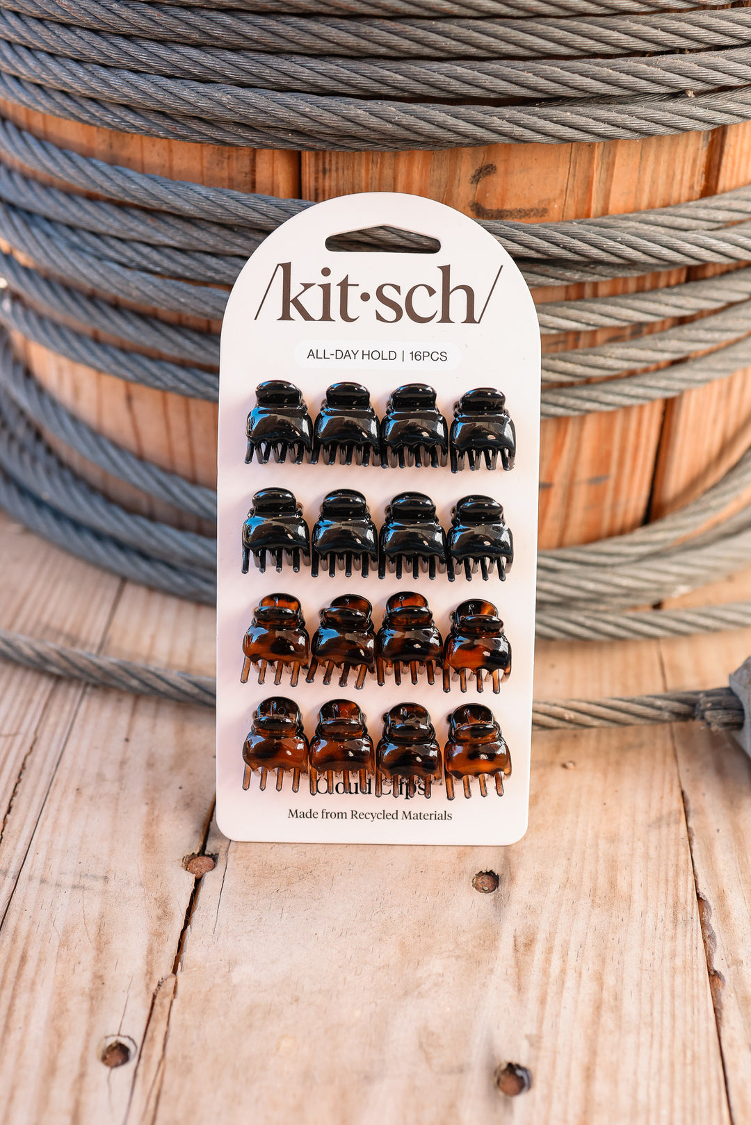 Black & Tort Micro Cloud Clip 16pc Set