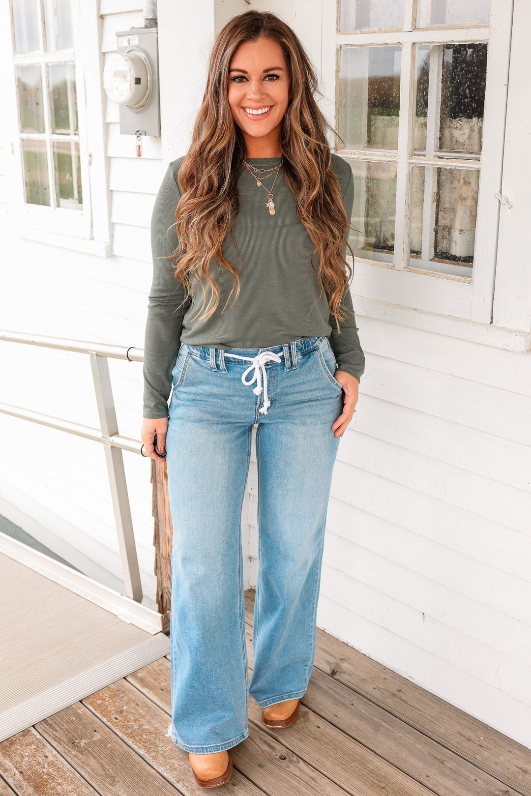 VERVET: Koda Elastic Waistband Drawstring Jeans