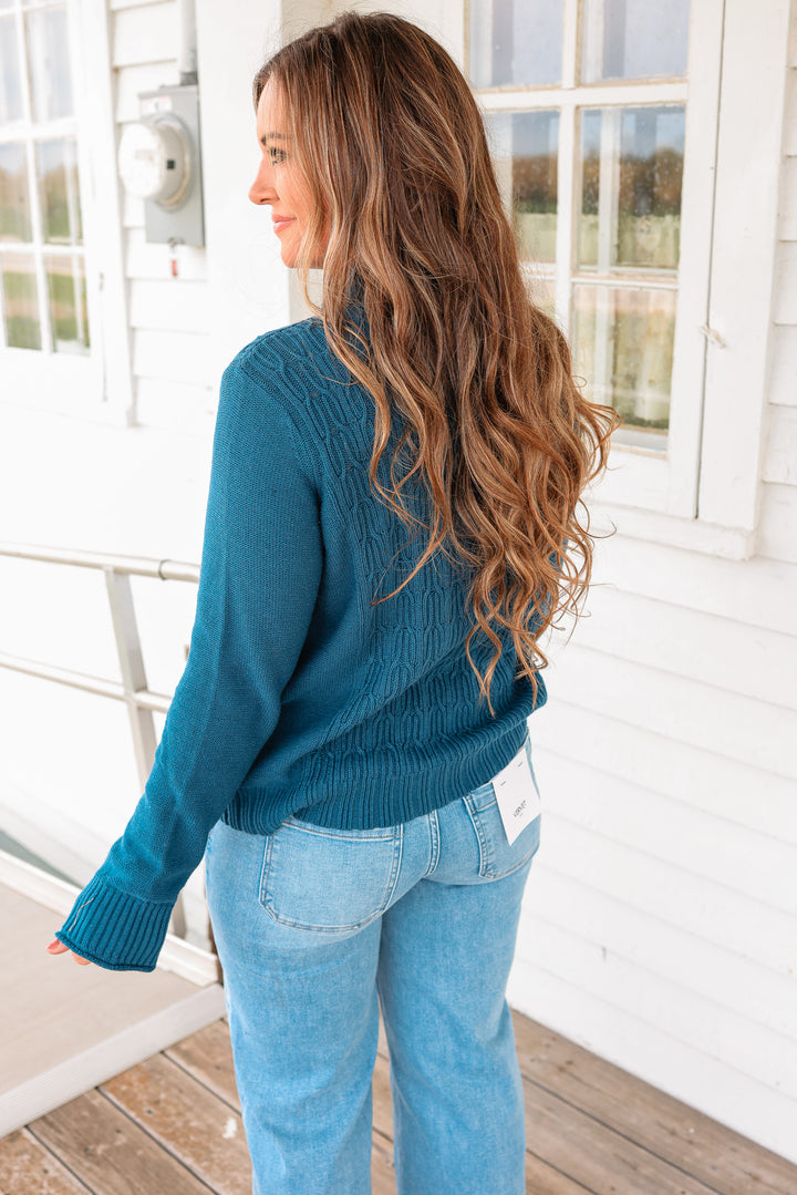 Evelyn Mockneck Sweater - Teal