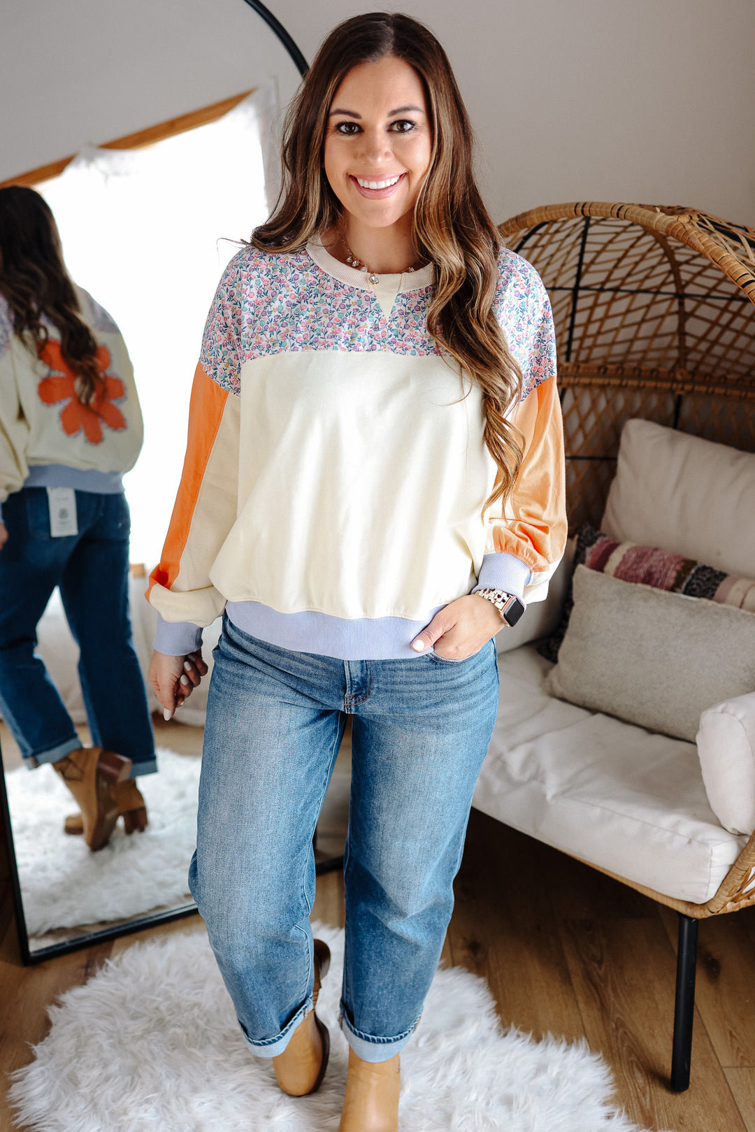 Capri Ditsy Floral Patch Terry Top