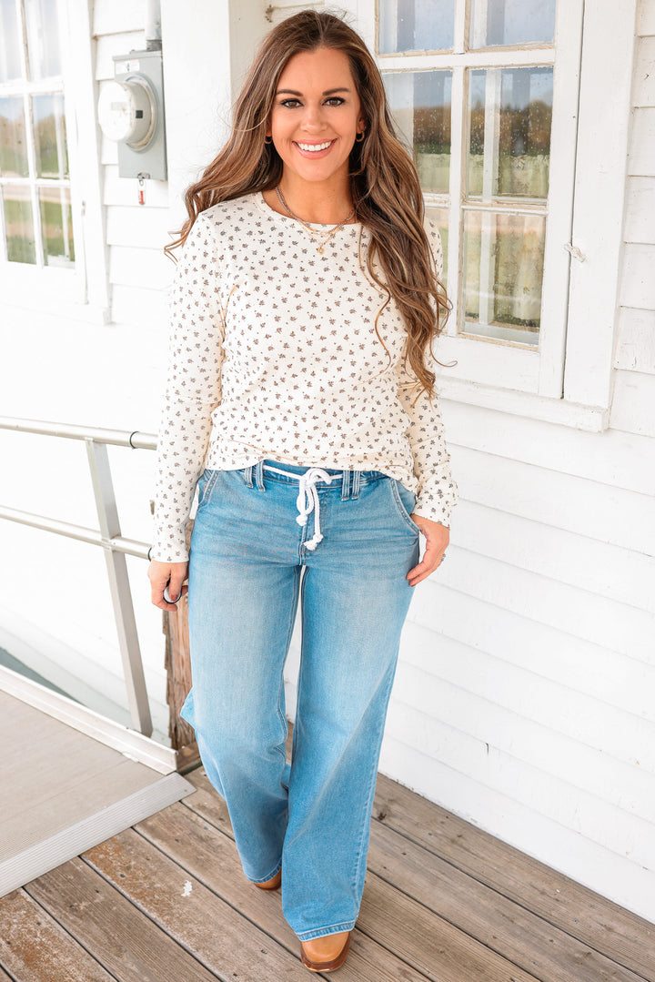 Hannah Ribbed Floral Top