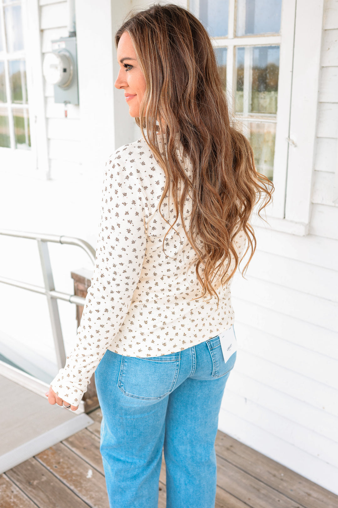 Hannah Ribbed Floral Top
