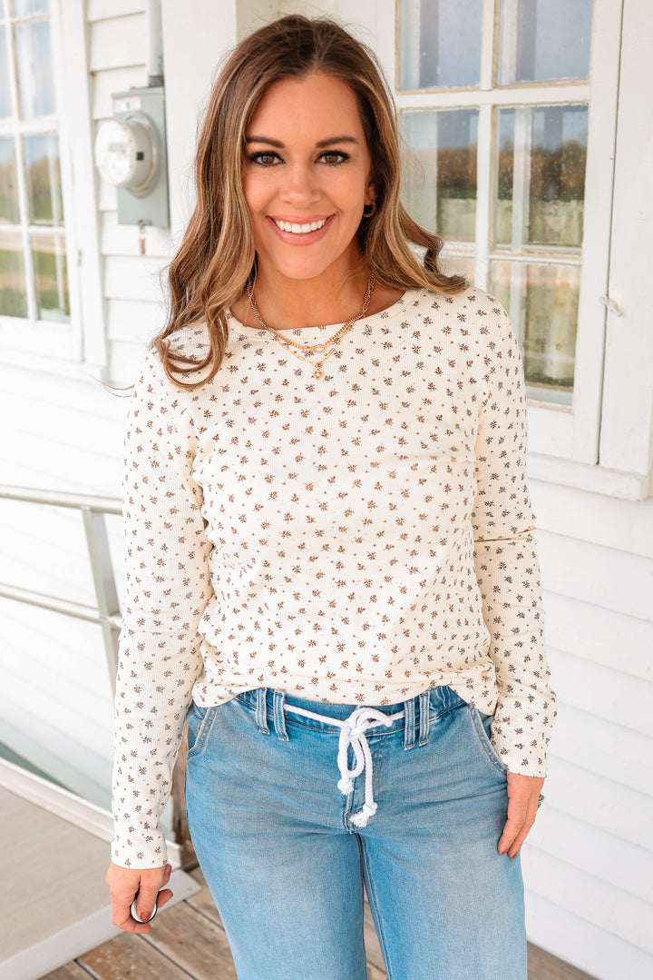 Hannah Ribbed Floral Top