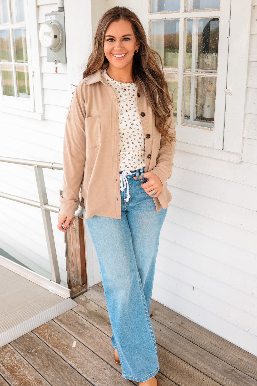 Shelby Button Down Micro Brushed Top