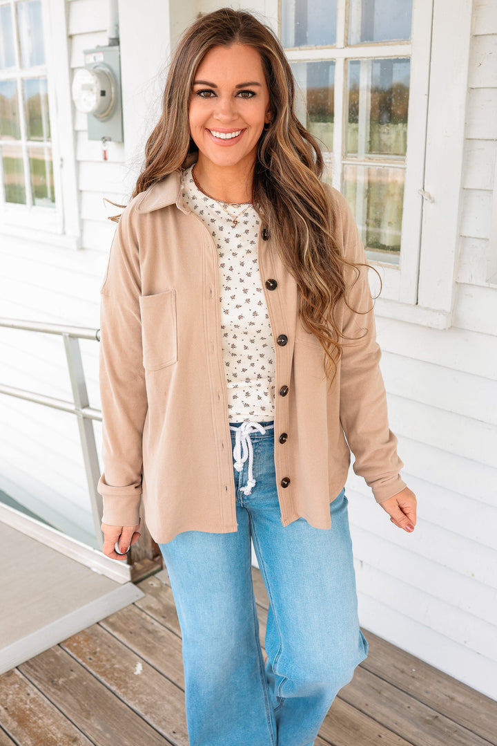 Shelby Button Down Micro Brushed Top
