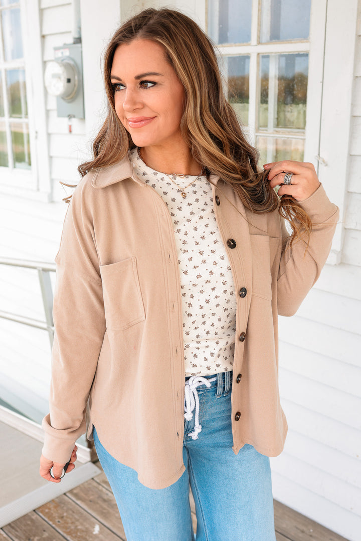 Shelby Button Down Micro Brushed Top