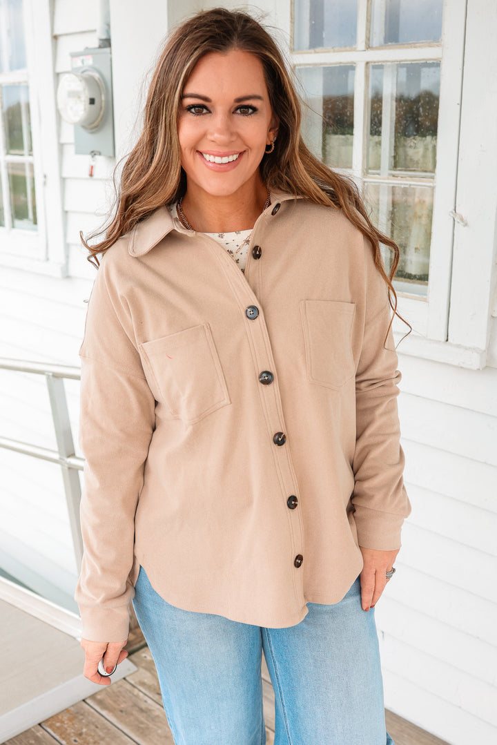 Shelby Button Down Micro Brushed Top