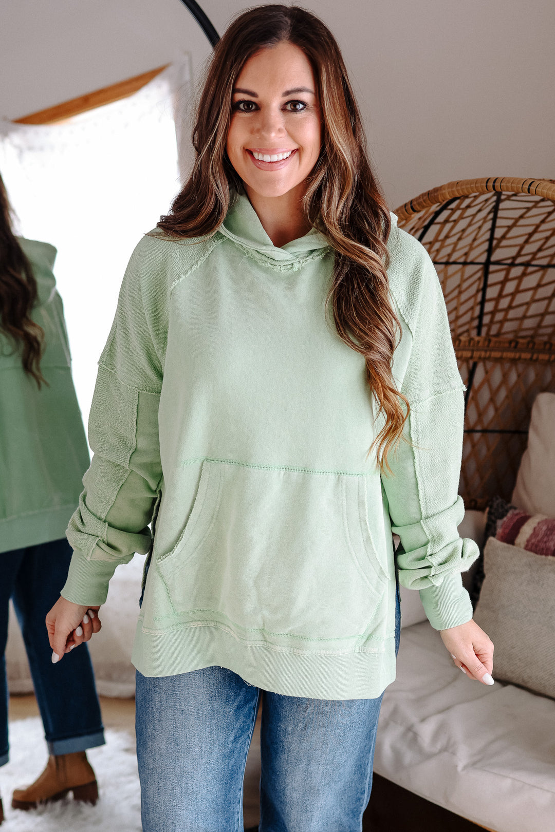 Deb Washed Hoodie - Sage