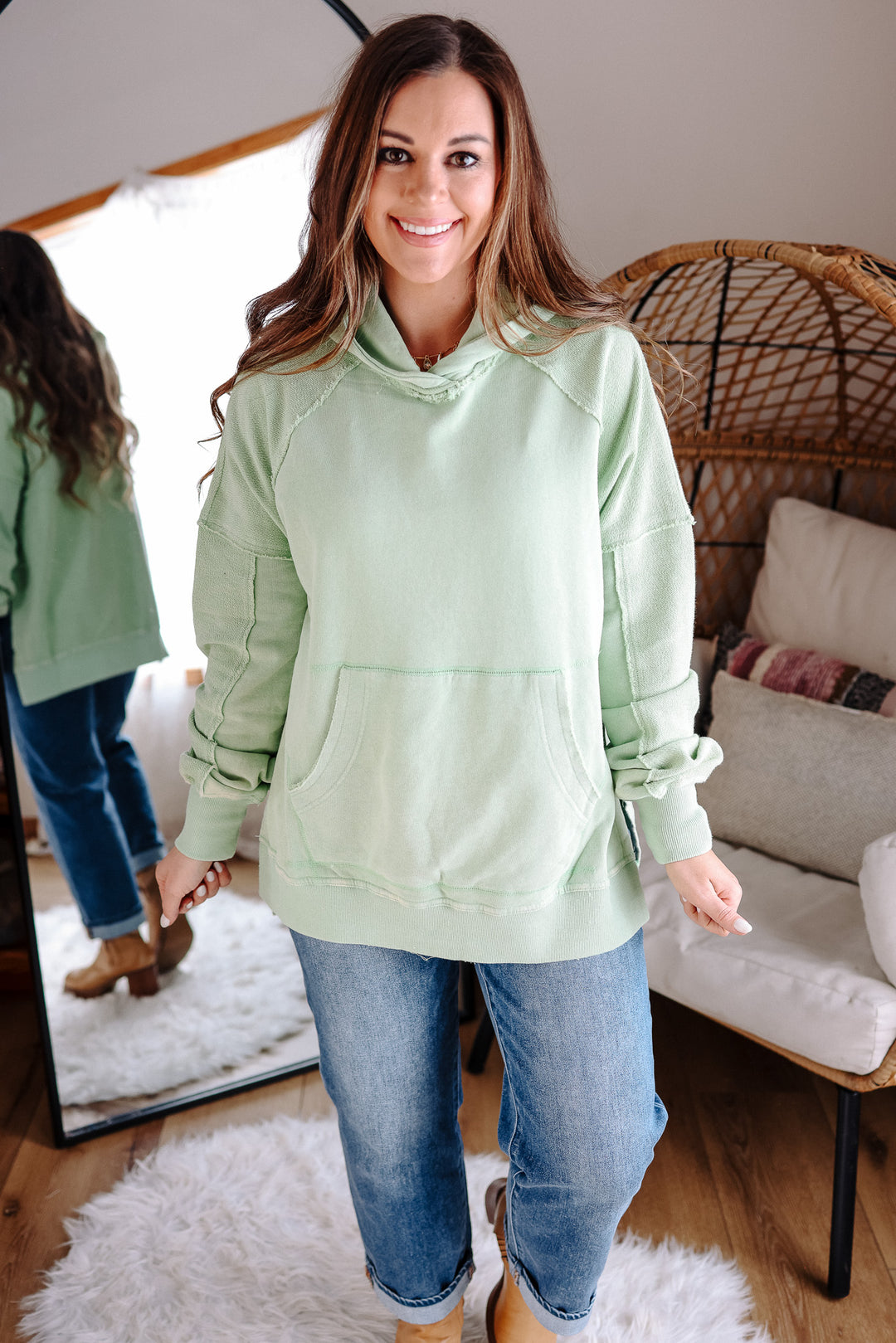 Deb Washed Hoodie - Sage