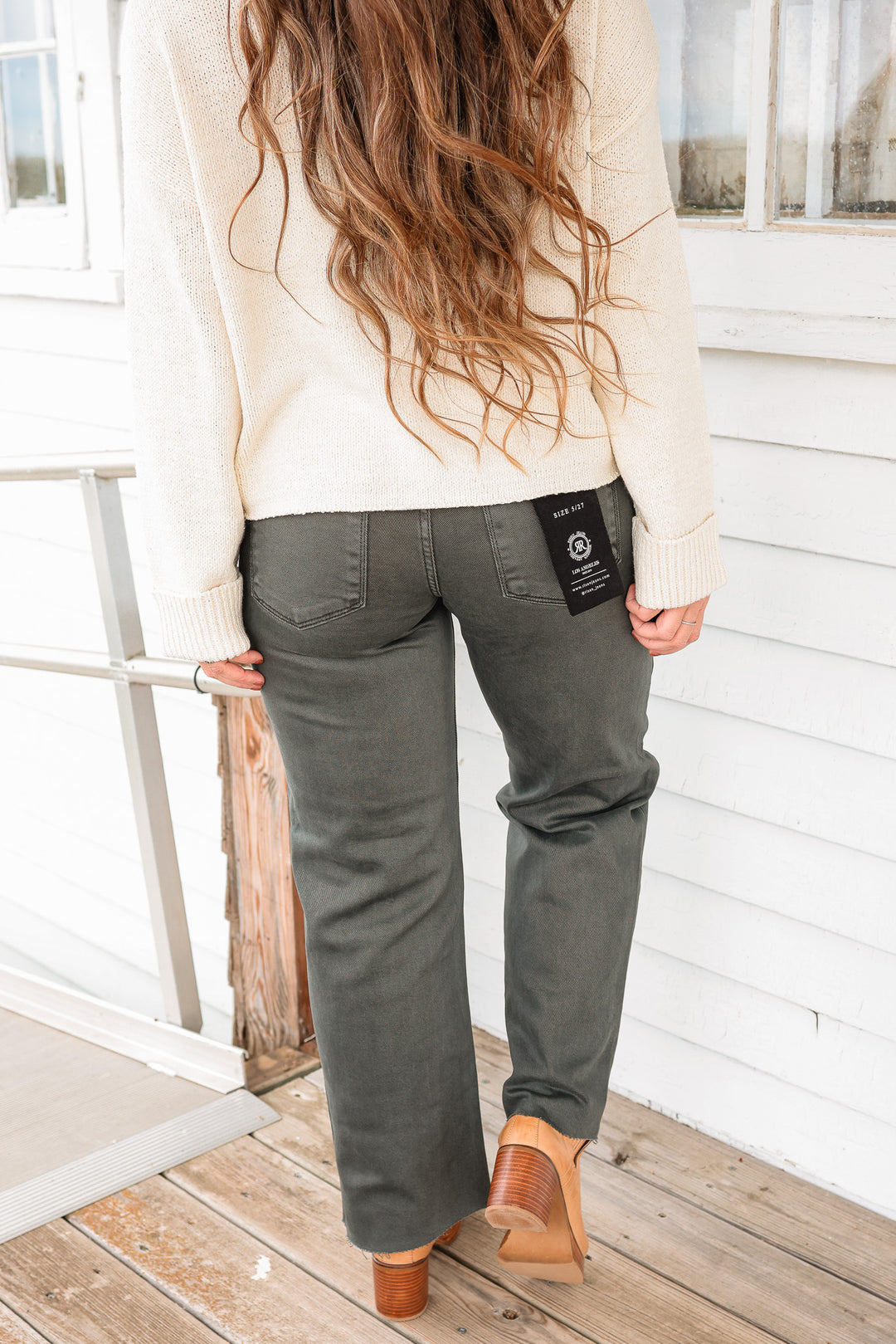 RISEN: Forest Shadow Ankle Straight Jeans